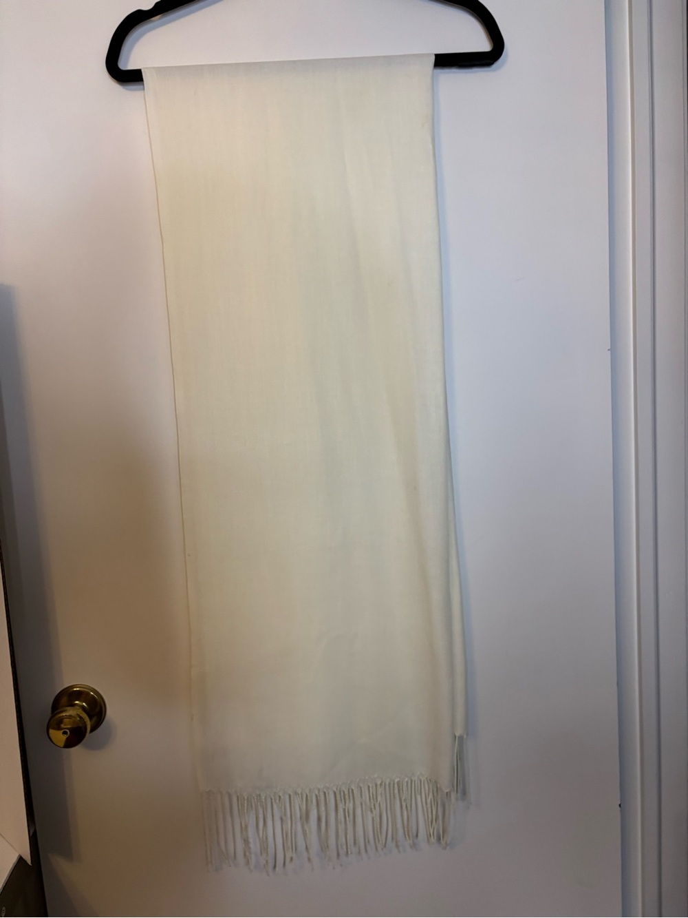 Pashmina Cream Fringe Wrap or Throw